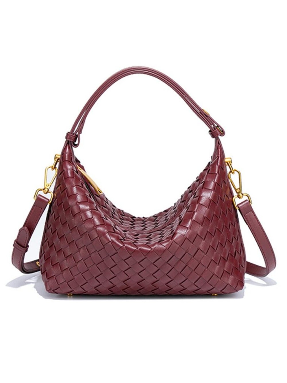 Woven Shoulder Bag for Women, Slouchy Crescent Hobo Purse & Satchel Handbag